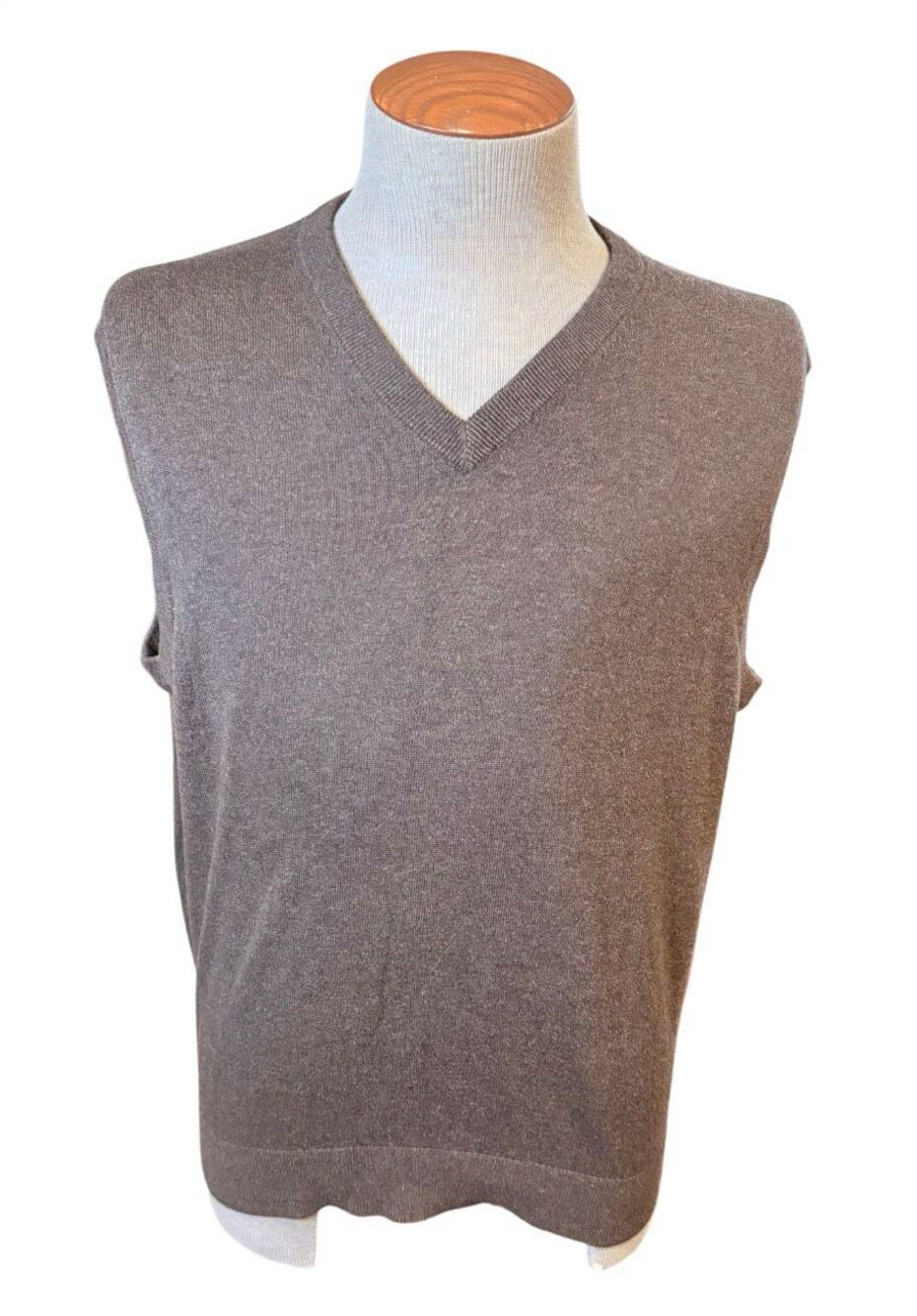 Daniel Cremieux Supima Cotton V-Neck Pullover Vest Large Brown Dad